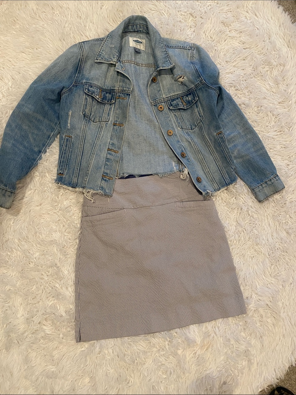 Light Blue Denim old navy Jacket -seersucker skort bundle